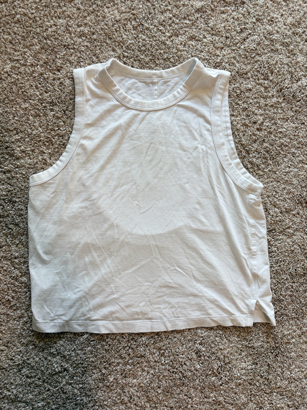 Lululemon white cropped high-neck Tank